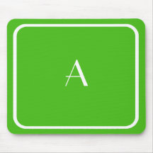 Cheap Kelly Green Mousepad w/ White Monogram