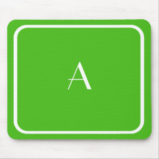 Cheap Kelly Green Mousepad w/ White Monogram