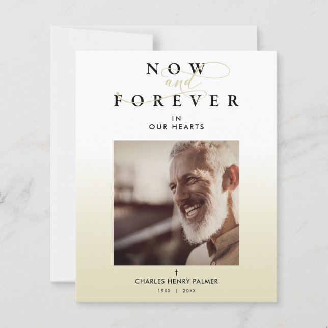 Cheap Modern Gradient Minimalist Photo Funeral (Front)
