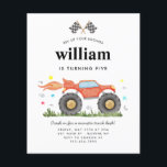 Cheap Monster Truck Bash Race Flags Kids Birthday Flyer<br><div class="desc">Monster Truck Bash Race Watercolor Kids Birthday Invitation</div>
