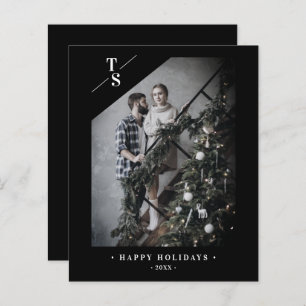Cheap Pandemic Modern Black Happy Holidays Photo