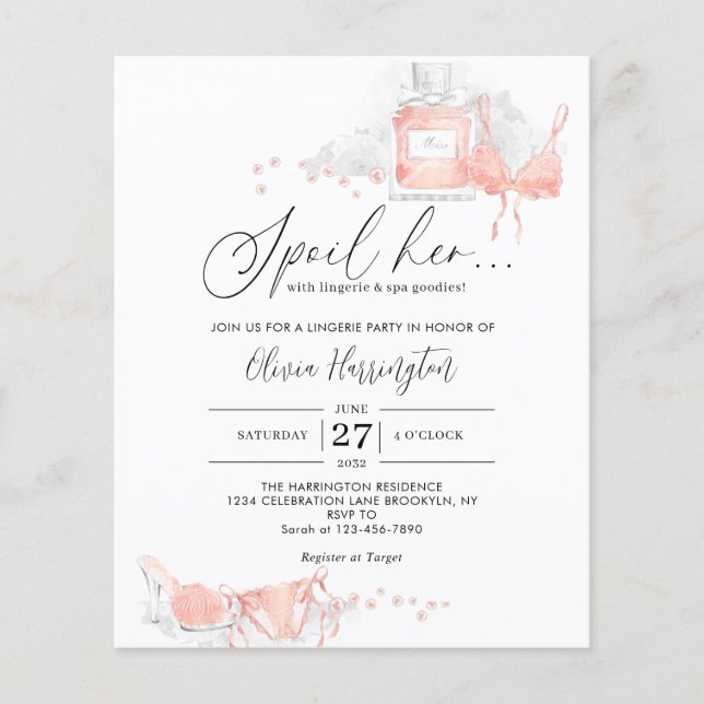 CHEAP Peach Blush Spoil Her Lingerie Bridal Shower (Front)
