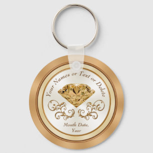 Cheap Personalised 50th Wedding Anniversary Key Ring