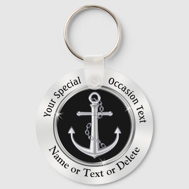 Cheap, Personalised, Anchor Keychains, Nautical  Key Ring (Front)