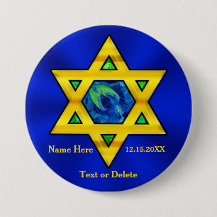 Cheap Personalised Bar Mitzvah Gifts for Guests 7.5 Cm Round Badge