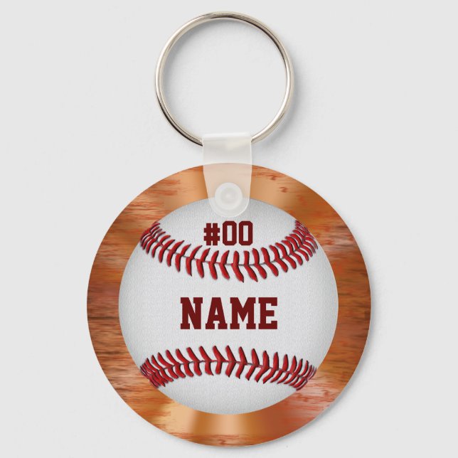 Cheap Personalised Baseball Keychains for Players (Front)