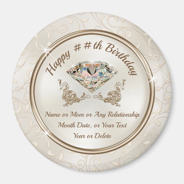 Cheap Personalised, Birthday Favours for Women Magnet (Front)