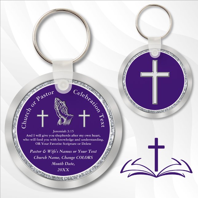Cheap Personalised Church Anniversary Souvenirs Key Ring (Bible Verse Party Favors. Church Anniversary Favors. Pastor Anniversary Favors. Pastors Birthday.)