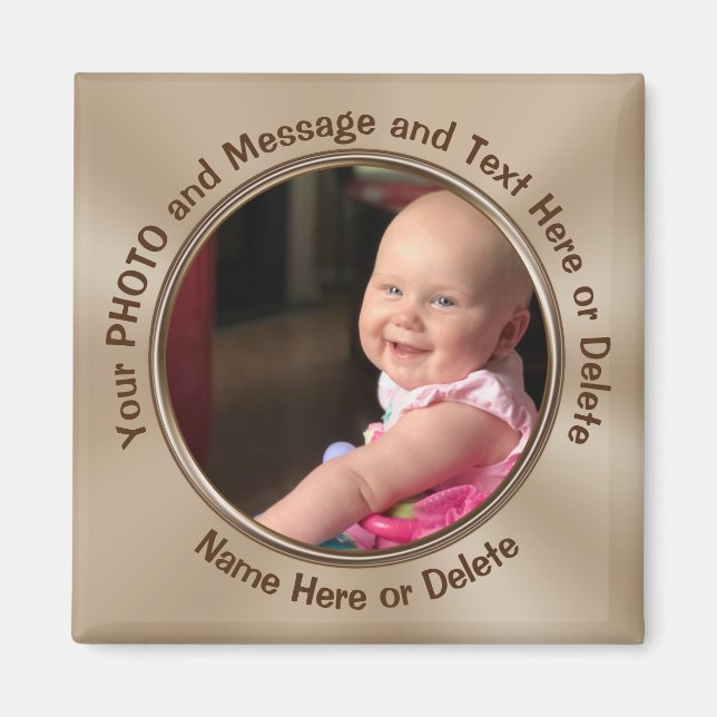 Cheap Personalised Photo Magnets, Square or Round Magnet (Front)