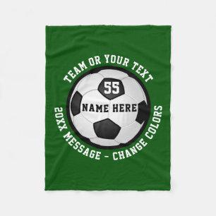 Cheap Personalised Soccer Fleece Blanket Any COLOR