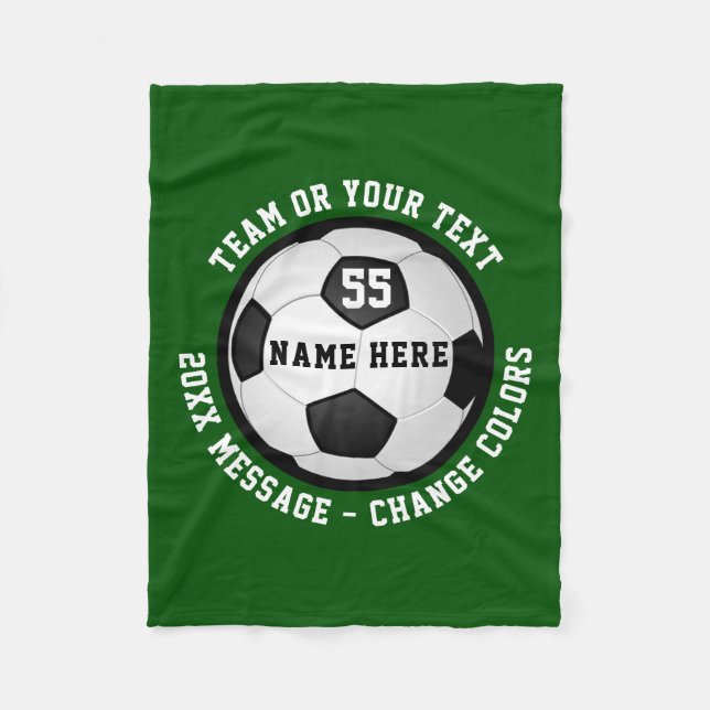 Cheap Personalised Soccer Fleece Blanket Any COLOR (Front)