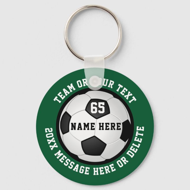 Cheap Personalised Soccer Team Gifts for Boys Key Ring (Front)