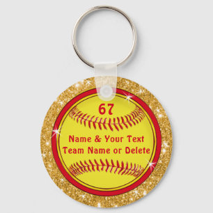 Cheap Personalised Softball Keychains, Your COLORS Key Ring