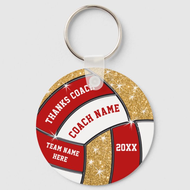 Cheap Personalised Volleyball Coach Gifts Key Ring (Front)