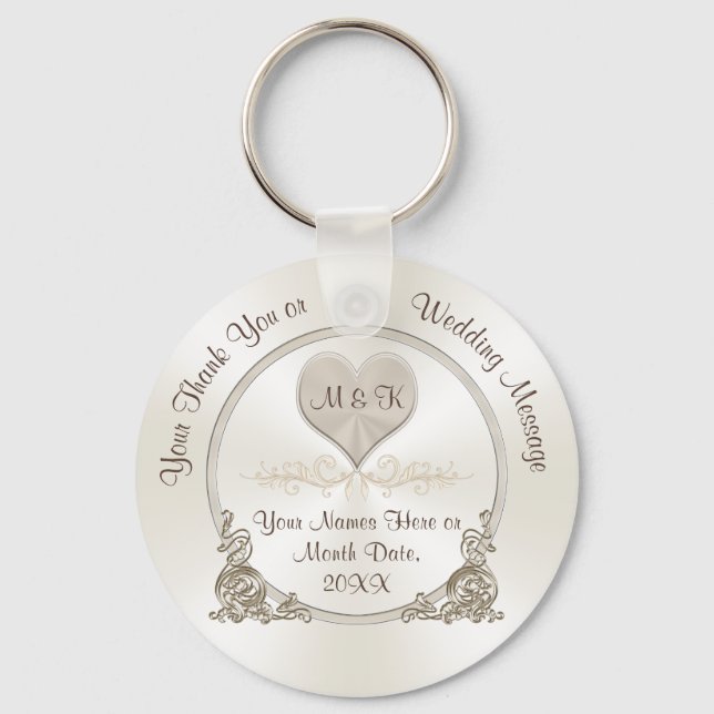 Cheap Personalised Wedding Favours, Bulk Discounts Key Ring (Front)