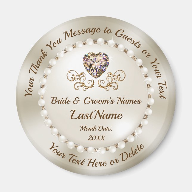 Cheap Personalised, Wedding Thank You Magnets,  Magnet (Front)