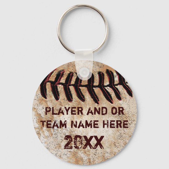CHEAP PERSONALIZED Baseball Team Gifts YOUR TEXT Key Ring (Front)
