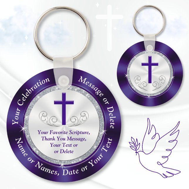 Cheap, Personalized Church Favors for Any Occasion Key Ring (Church anniversary party favors. Personalized, Christian favors. Gift ideas for church members. )
