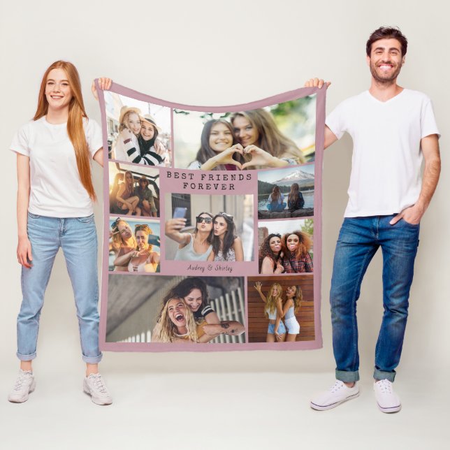 Cheap Photo Blanket Collage Modern BFF (In Situ)