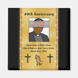 Cheap Photo Personalised Pastor Anniversary Favour Magnet