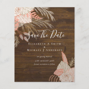 CHEAP Photo Save Dates PAMPAS GRASS Terracotta Flyer