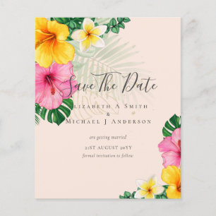 CHEAP Photo Save Dates TROPICAL FLOWERS Beach Flyer