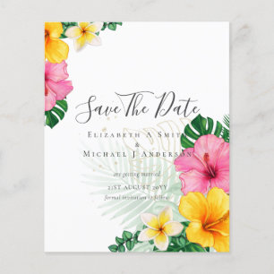 CHEAP Photo Save Dates TROPICAL FLOWERS Beach Flyer