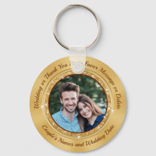 Cheap PHOTO, Wedding Favour Keychains, Gold Key Ring
