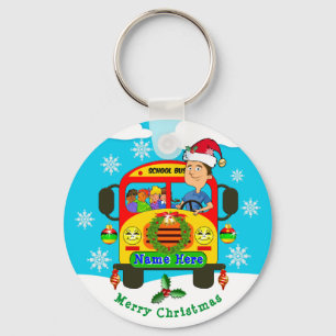 Cheap School Bus Driver Christmas Gifts, His Name Key Ring