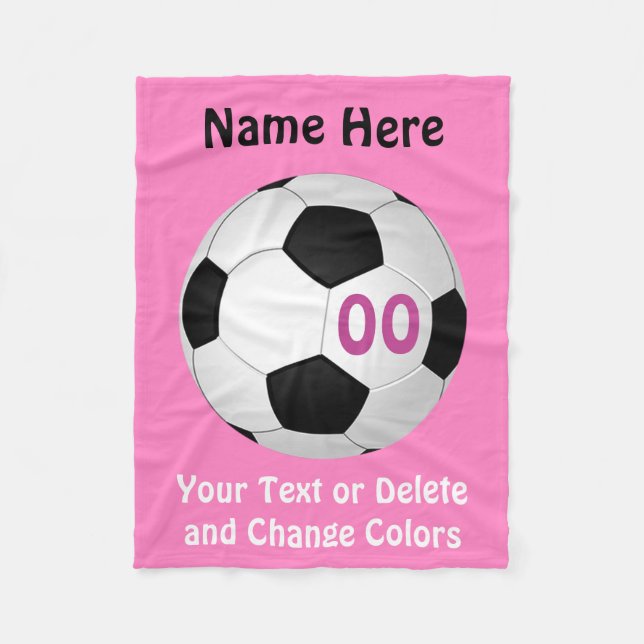 Cheap Soccer Blanket with YOUR COLORS and TEXT (Front)