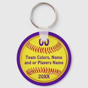 Cheap Softball Gift Ideas, Your Text and Colours Key Ring