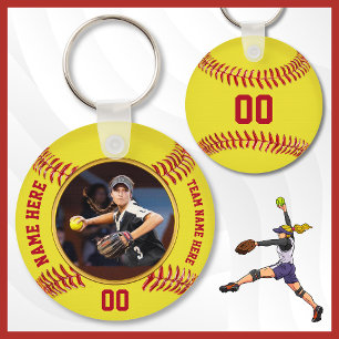 Cheap Softball Gifts for Team, PHOTO, Personalised Key Ring