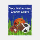 Cheap Sports Fleece Blanket Your TEXT and COLORS