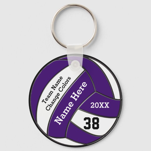 Cheap Volleyball Keychains Your Text and Colours (Front)