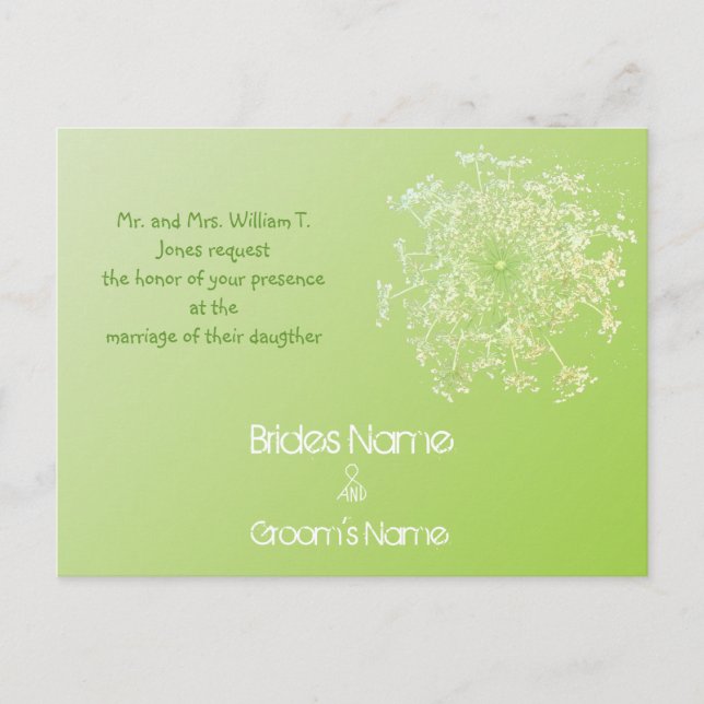 Cheap Wedding Invitation Postcards (Front)