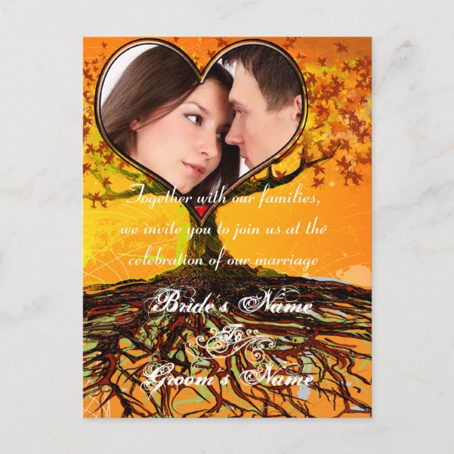 Cheap Wedding Invitation Postcards (Front)
