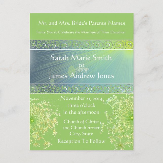 Cheap Wedding Invitation Postcards (Front)