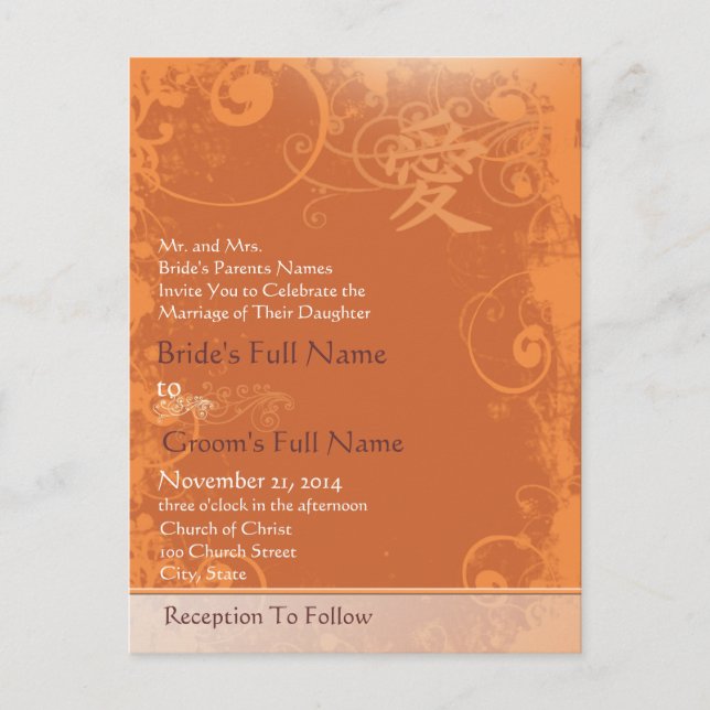 Cheap Wedding Invitation Postcards (Front)