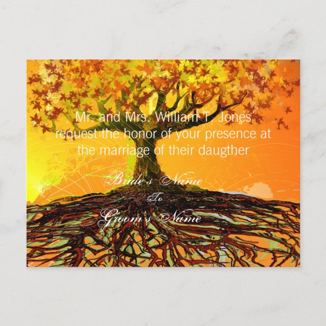 Cheap Wedding Invitation Postcards (Front)