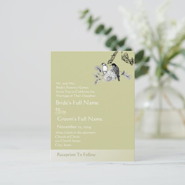 Cheap Wedding Invitation Postcards (Standing Front)