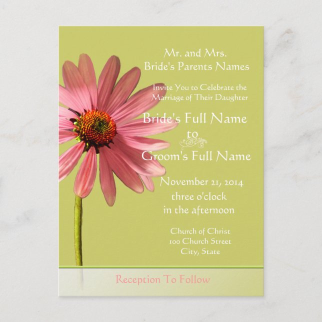 Cheap Wedding Invitation Postcards (Front)
