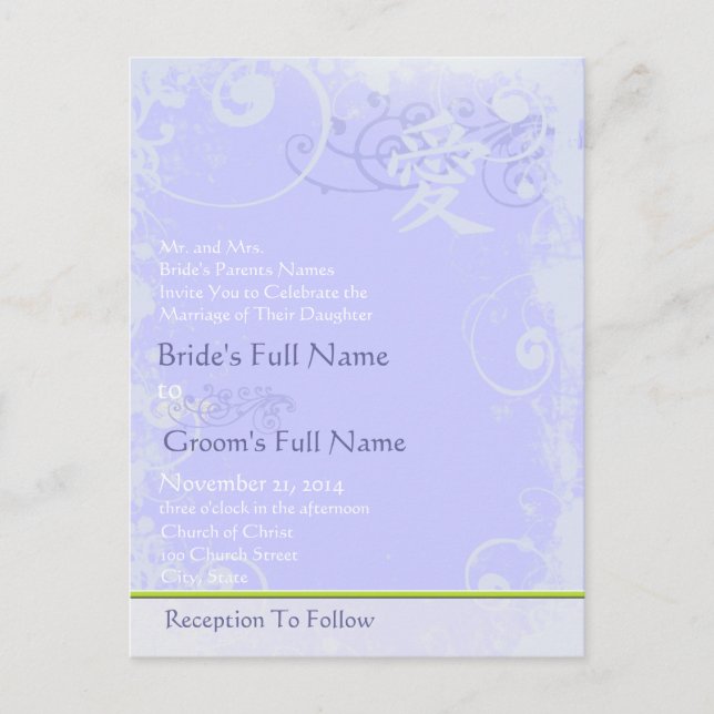 Cheap Wedding Invitation Postcards (Front)