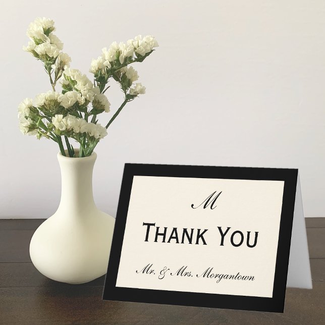 Cheap Wedding Thank You Cards Your Colour Border (Creator Uploaded)