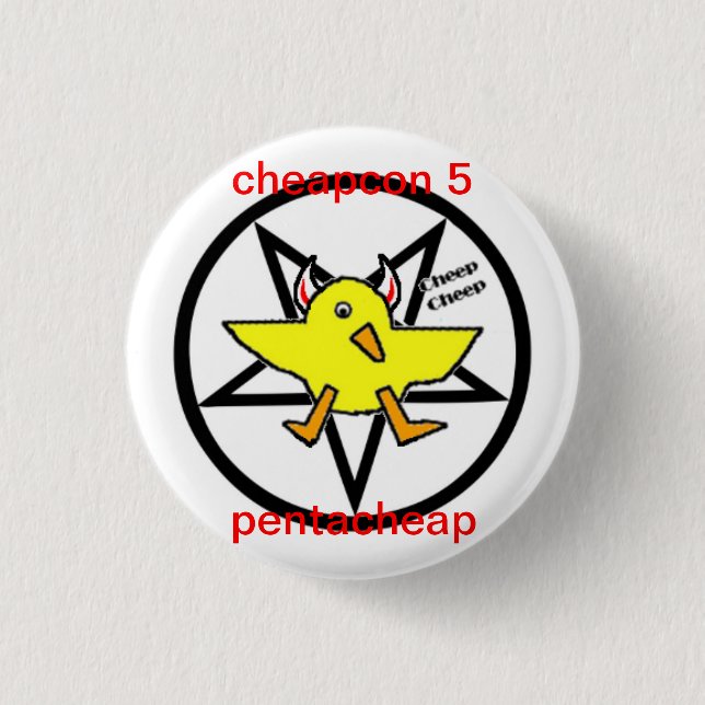 cheapcon 5 3 cm round badge (Front)