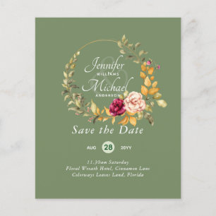 Cheapest Save The Dates Floral Wreath BUDGET
