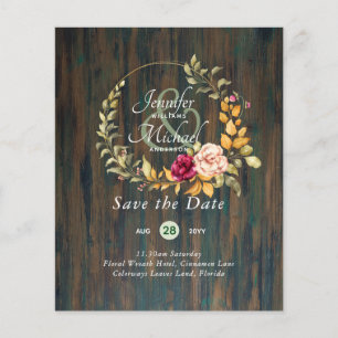 Cheapest Save The Dates Floral Wreath BUDGET