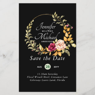 Cheapest Save The Dates Floral Wreath BUDGET