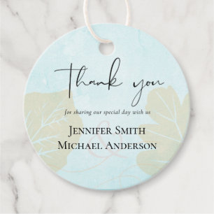 Cheapest Wedding Watercolor Blue Wash Script Favour Tags
