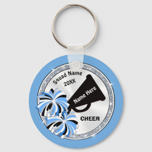 CheapTeam Gift Ideas for Cheer, Blue, White, Black Key Ring