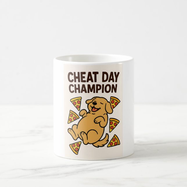Cheat Day Vibes Mug – Pizza Pup Edition (Center)